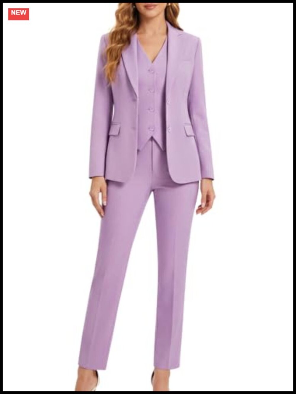 Women's 3 Piece Suit Set Blazer Vest Pants Business Office Professional 80%